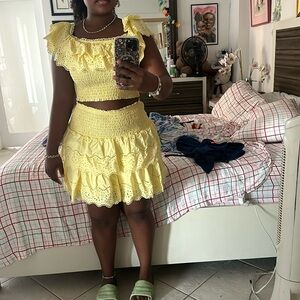 Lilly Pulitzer yellow 2 piece skirted set